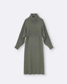 新品 GU マルチウェイ ニットワンピース オリーブ Sサイズ 長袖のサムネイル