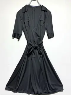 ニューヨーカー　極美品　ブラック ラップスタイル ワンピース 薄手　夏　上品
