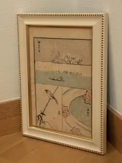 真作】絵画 日本画 蟹図 砂浜に佇む一匹の蟹 静謐な浜辺の情景 B174