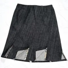 ✨美品✨バーバリーロンドン　ノバチェック切替　デニムスカート　大きいサイズ　13