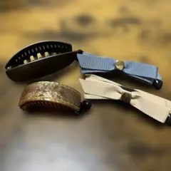 ヘアクリップ　4点セット　リボン　バナナ　ラメ　バレッタ