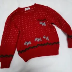 ファミリア　ニット　セーター　赤