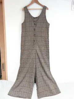 【美品】チェック柄サロペット　オーバーオール　オールインワン　Mサイズ