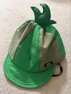 緑色キャップ 46-48サイズ 植物デザイン