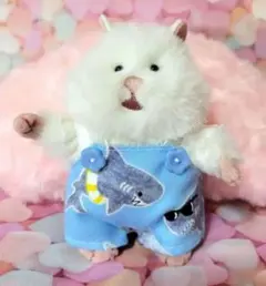 ♡40♡はむにぎり用サロペット♡着脱簡単♡ サメさん柄 ぬい服