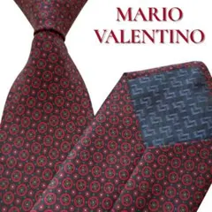 MARIO VALENTINO ネクタイ 小紋柄 レッド ジオメトリック