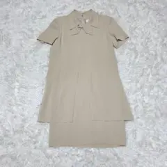 未使用タグ付 Courreges グレージュ ボウタイ レイヤードワンピース 9のサムネイル