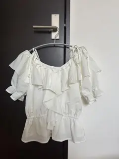 ems excite フリルトップス フリルシャツ ホワイトのサムネイル