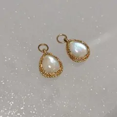 agete K10マルチストーンピアスチャーム