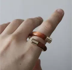 dr.jimmy アクリル　リング　ブラウン　グリーン