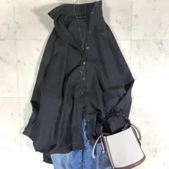 美品 ミズイロインド シャツチュニック ゆったり 洗える グレー 定価1.7万