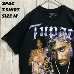 ヒップホップTシャツ古着カリスマラッパー2PACトゥーパックプリントTシャツ黒M