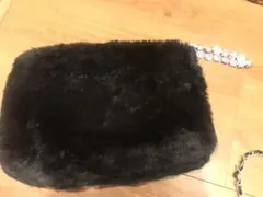 ZARA ビジュー付きファークラッチバッグ