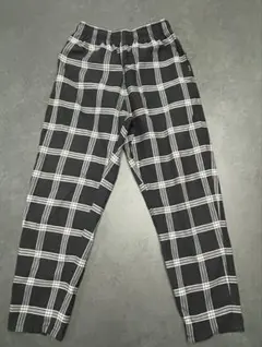 GU レディース向け　キッズサイズ150 チェックパンツ　ブラック＆グレー