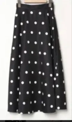 MOUSSY マウジーフレアスカート ドット柄 ブラックのサムネイル