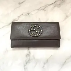 GUCCI インターロッキング 長財布 ブラック レザー 箱付き - メルカリ