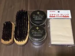 コロンブス　シューズメンテナンスセット　シュークリーム×2個　ブラシ大小2個　布