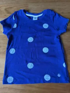 PETIT BATEAU プチバトー ドット 水玉 Tシャツ 110cm ブルーのサムネイル