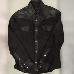 モルガンオム 異素材コンビ シャツジャケット M 黒のサムネイル