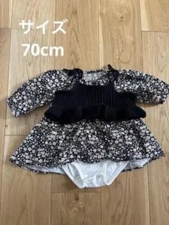 【最終値下げ‼️】 petit main 花柄ワンピース 70cm