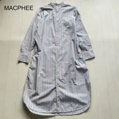 MACPHEE バンドカラーストライプワンピース　36