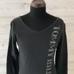 トミーヒルフィガー 日本製 ロンT ビッグロゴ ブラック 92