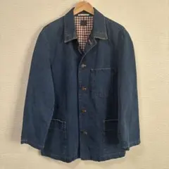 Papas 濃紺　カバーオール　チェック柄