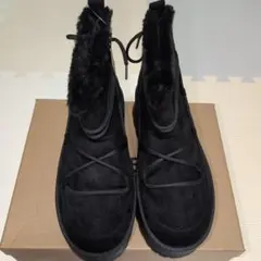 (新品・未使用) 厚底 ムートンブーツ ブラック