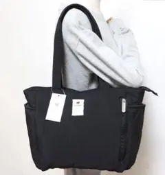 【ルコック／le coq sportif】カジュアル キルト トートーバッグ・黒のサムネイル