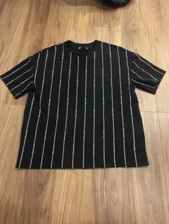 Bershka ストライプ Tシャツ ブラック L