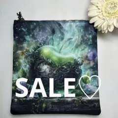 パネルポーチ　青リンゴ　SALE♡㉑