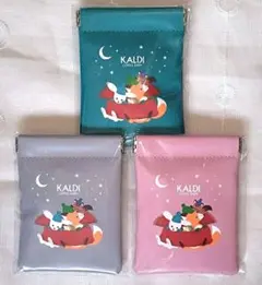 カルディ クリスマスぱっちんポーチ ３点セット新品未開封品 KALDI