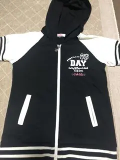 ピンクラテSサイズ　半袖フードパーカー