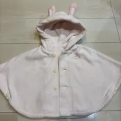 COMME CA ISM ウサギ耳付きベビーポンチョ 50〜70cm