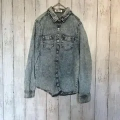 Honeys❤️ハニーズ デニムシャツ 長袖 M ライトブルー 羽織り 定番