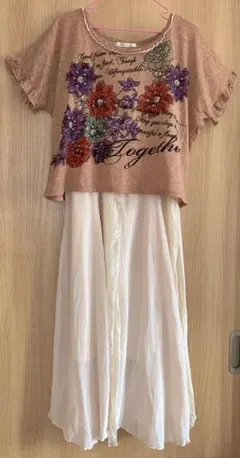 axes femme 花柄マキシワンピース