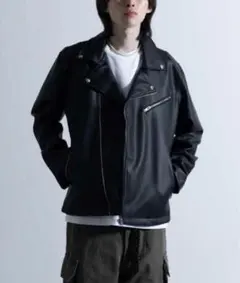 ダブルライダースジャケット 黒