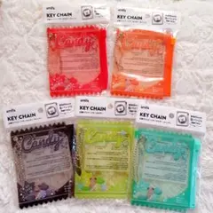 セリアお菓子パッケージ キーホルダー キャンディ5個セット