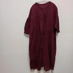 サマンサモスモス　ロングワンピース　綿100％　刺繍　フリーサイズ