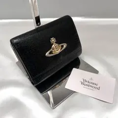 ◇美品◇ヴィヴィアン　エグゼクティブ　三つ折り財布　オーブ×がま口　ブラック