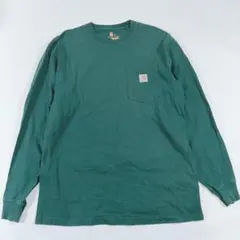 Carhartt カーハート ロンT ポケットT ワーク ヘビーウェイト 緑 M