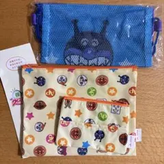 アンパンマン ポーチ ２点セット& バイキンマン　メッシュナップサック　非売品のサムネイル