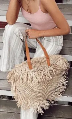 Raffia Fringe Tote Bag/ラフィアフリンジバッグ