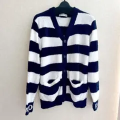 gelato pique HOMME スムーズィー2ボーダーロゴカーディガン