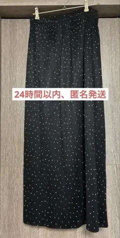 アパードバイローリーズ プリーツイージースカート ドット黒のサムネイル