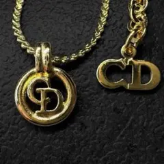 Dior circle CD Logo gold necklace