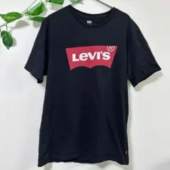リーバイス Tシャツ クルーネック 半袖 プリント M 黒 綿 デート