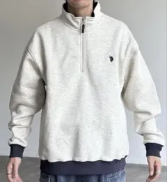 U.S. POLO ASSN. 裏起毛ハーフジッププルオーバー ポロアッスン