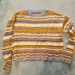 マルチカラー 長袖ニットセーター