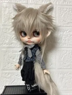 アイシードール ブライス　ボアウィッグ　ライトブラウン　ヤン毛獣耳尻尾